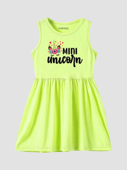 GREEN MINI UNICORN SUMMER FROCK