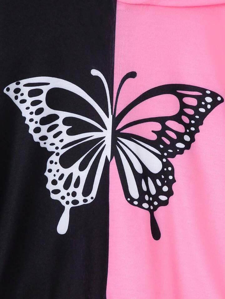 PINK BLACK BUTTERFLY FLEECE PAIR