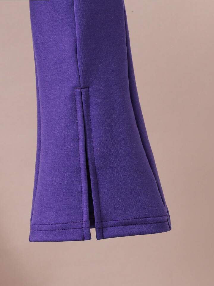 PURPLE TEDDY WIDE LEG FLEECE PAIR