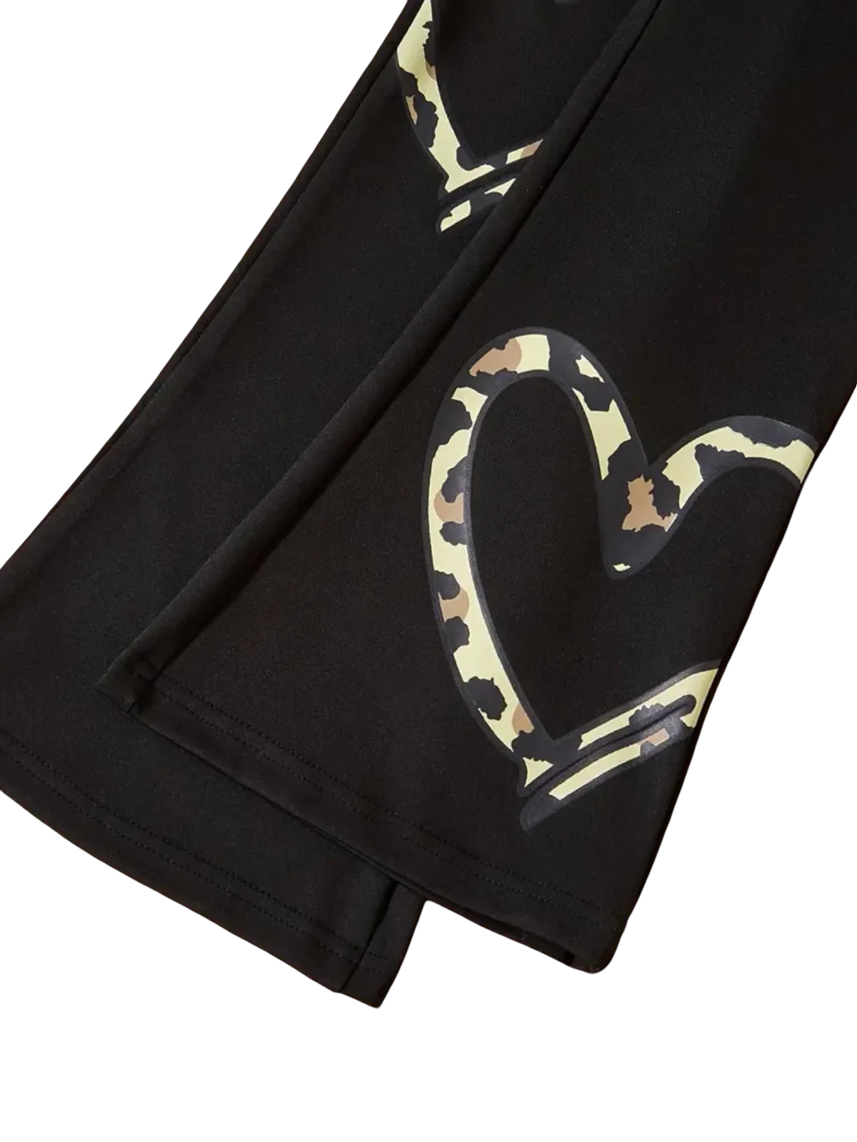 CAMOU HEART WIDE LEG FLEECE PAIR