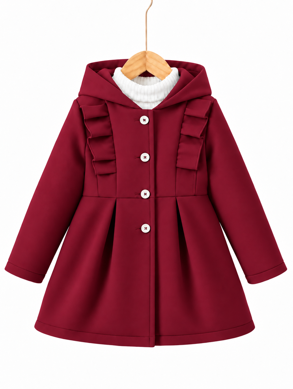 MAROON PRINCESS FLEECE COAT