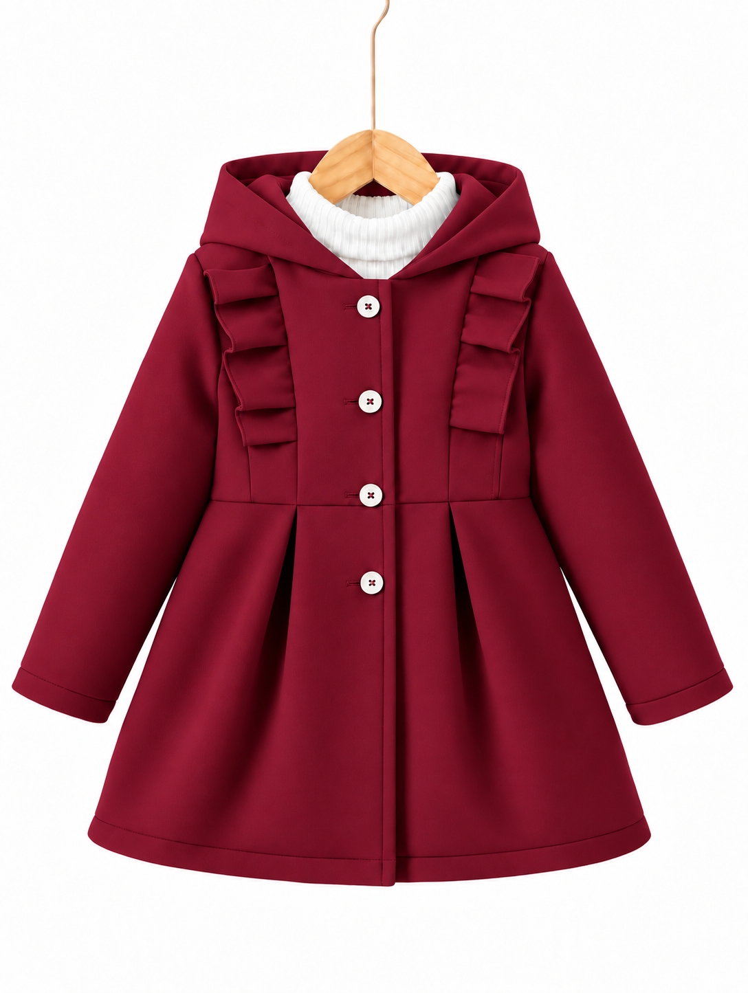 MAROON PRINCESS FLEECE COAT