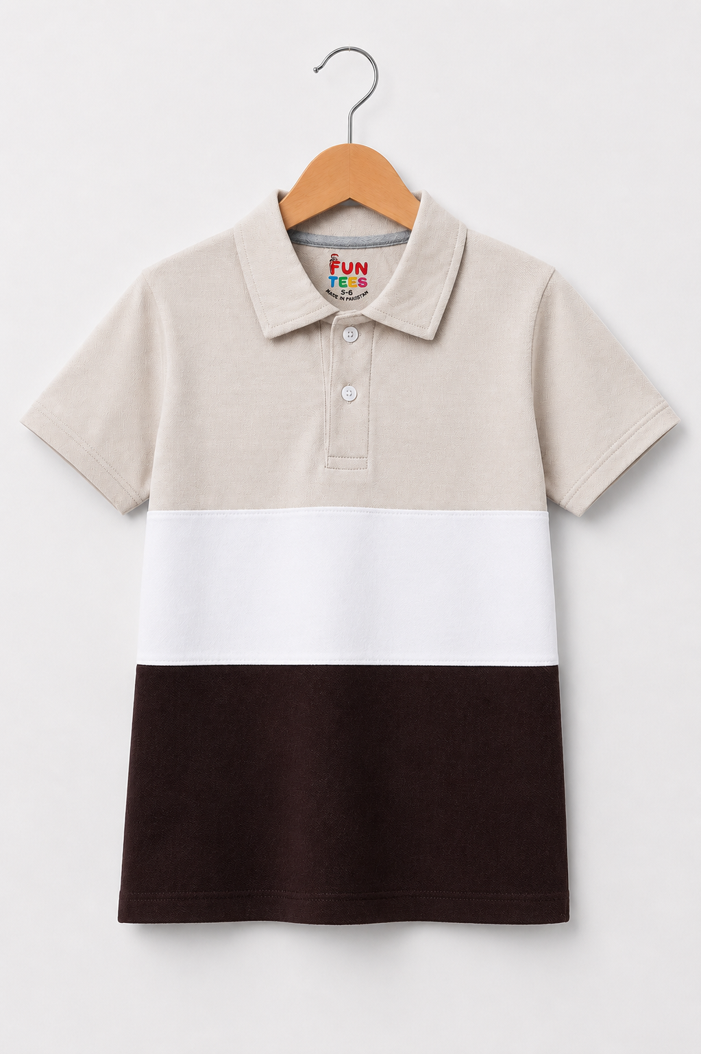 BROWN PANEL POLO