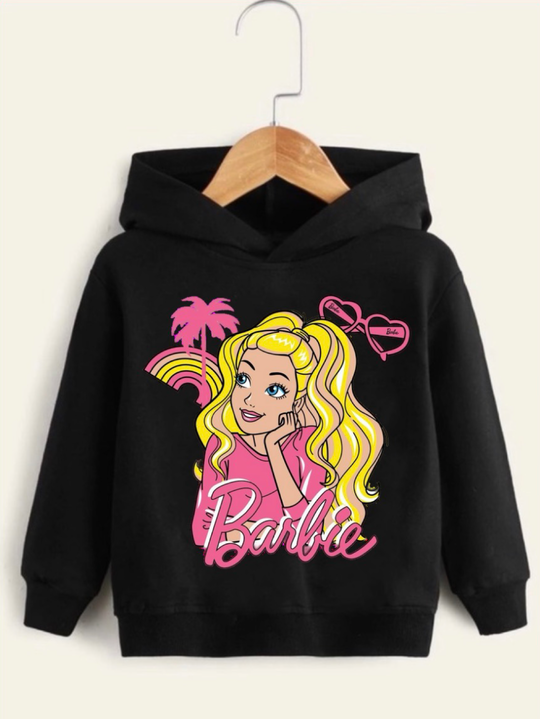 BLACK BARBIE FLEECE HOODIE