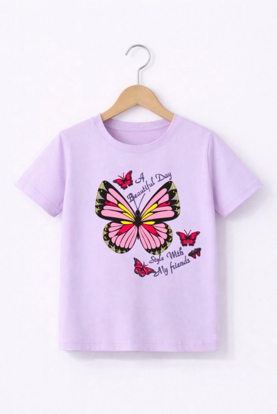 PURPLE BUTTERFLY TEE