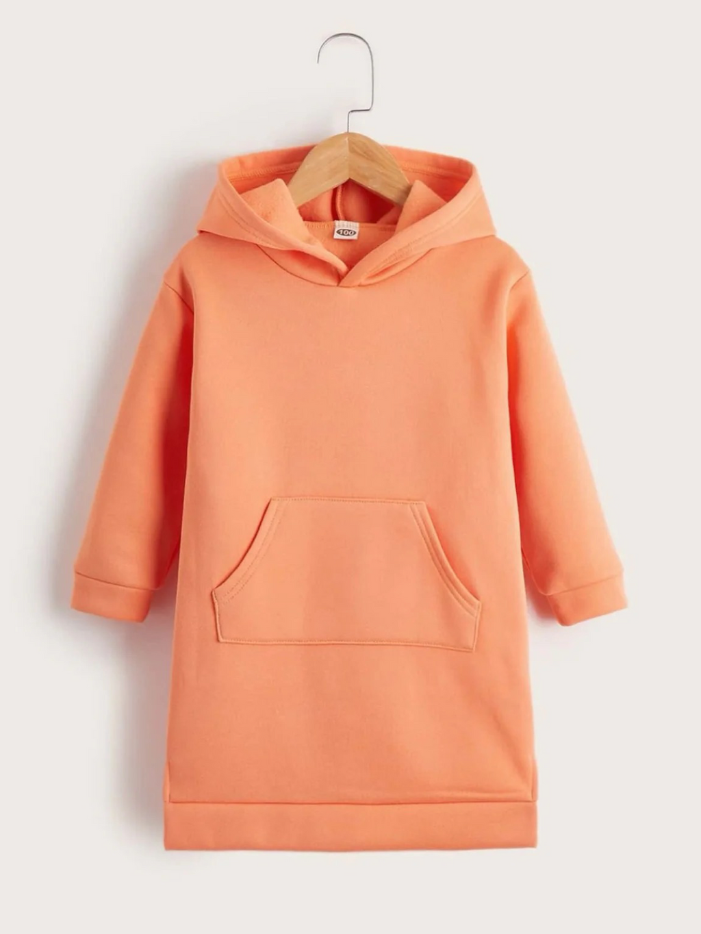 ORANGE LONG FLEECE HOODIE