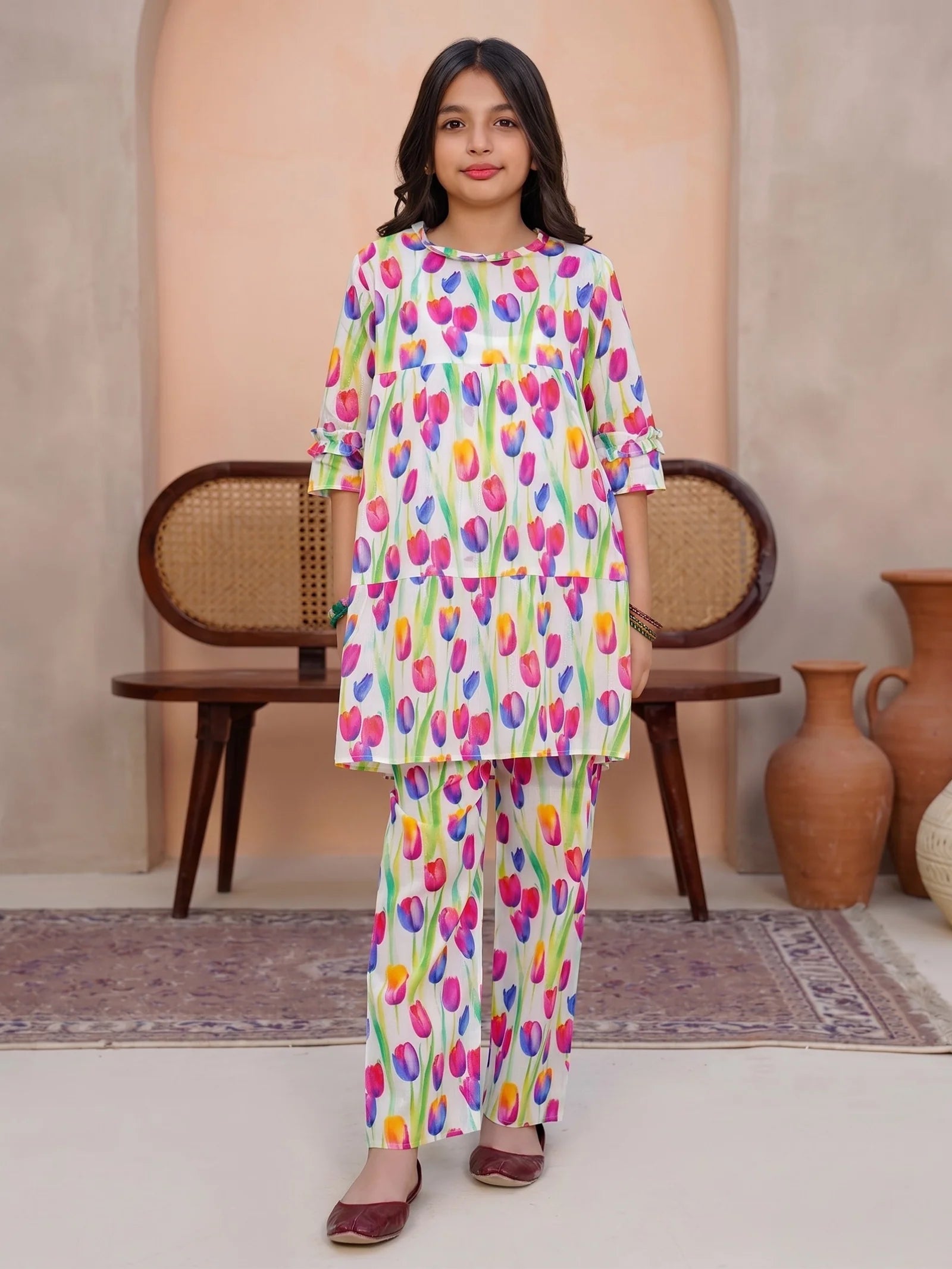 MULTI COLOR FLORAL COTTON LAWN SET