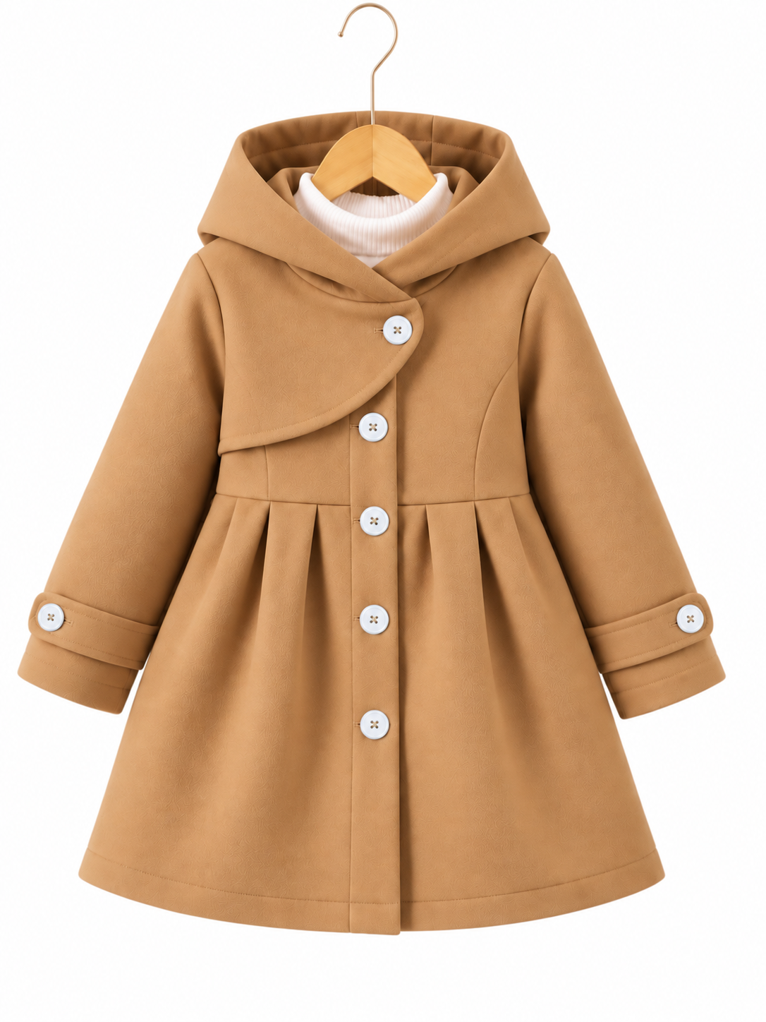 BROWN BLOOM FLEECE COAT