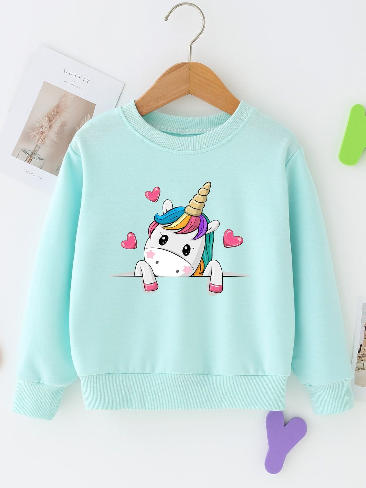 MINT UNICORN FLEECE SWEATSHIRT