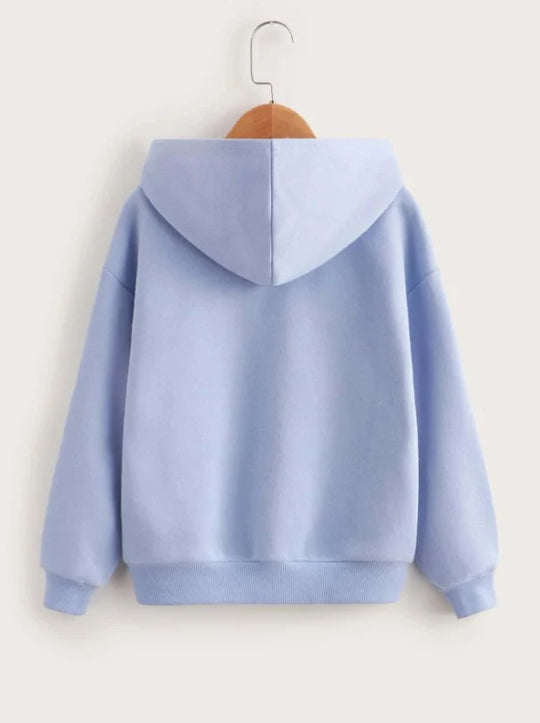 BLUE BEAR HEART FLEECE HOODIE