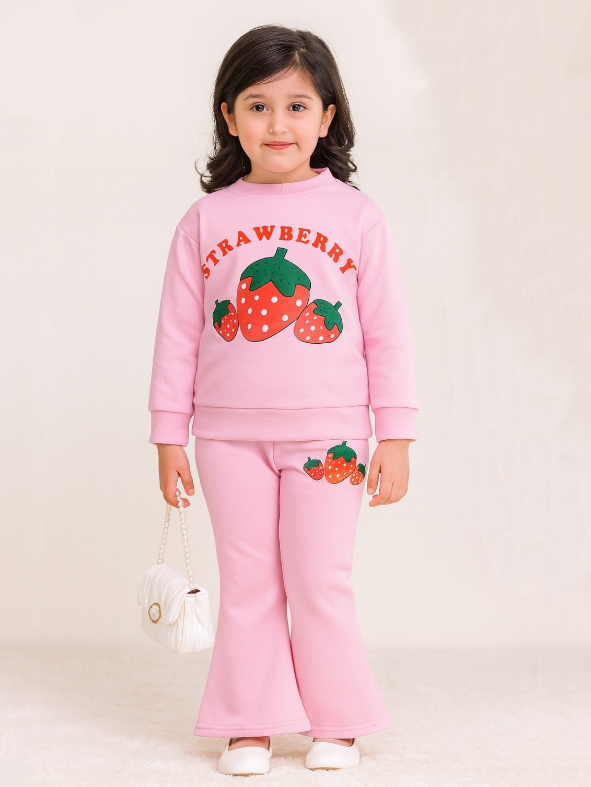 STRAWBERRY WIDE LEG FLEECE PAIR