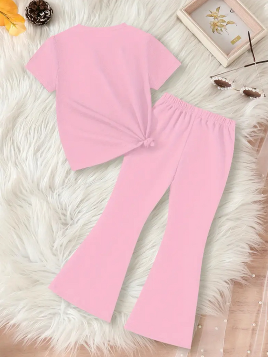 PINK CAT WIDE LEG SUMMER SET
