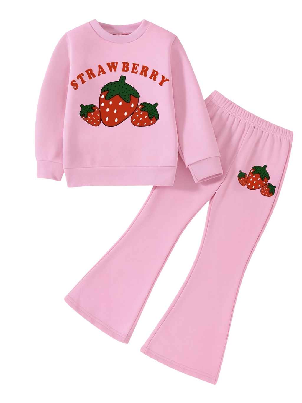 STRAWBERRY WIDE LEG FLEECE PAIR