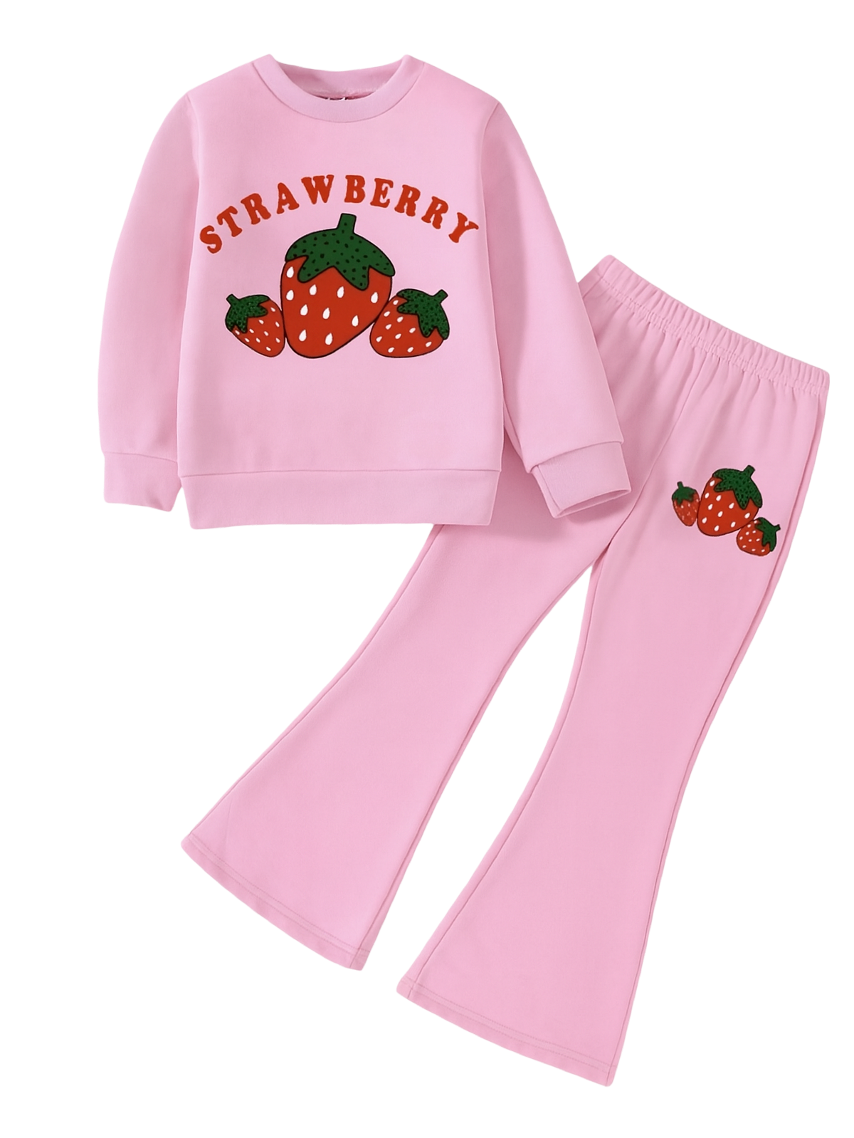 STRAWBERRY WIDE LEG FLEECE PAIR