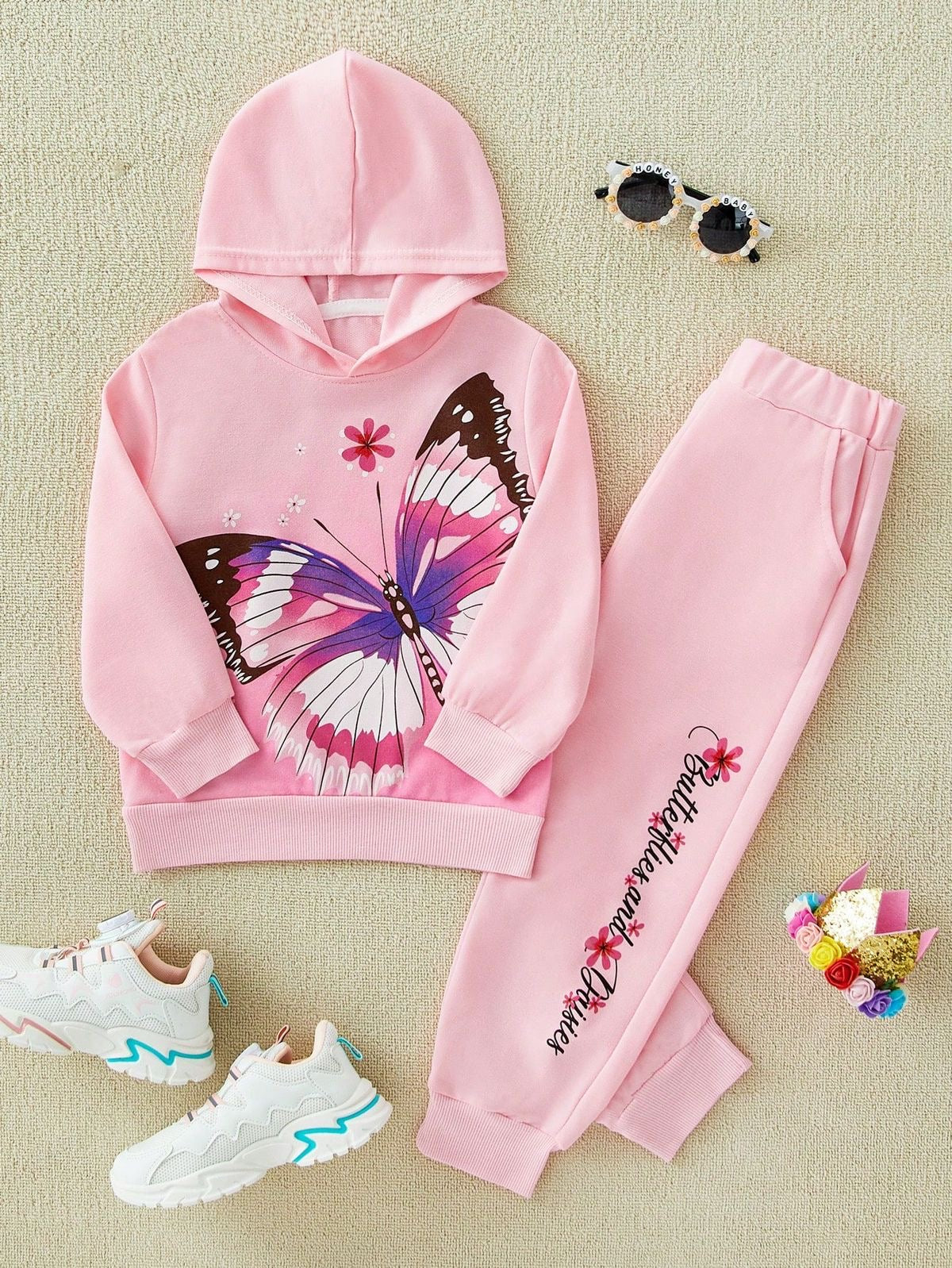BUTTERFLIES AND DAISIES FLEECE PAIR
