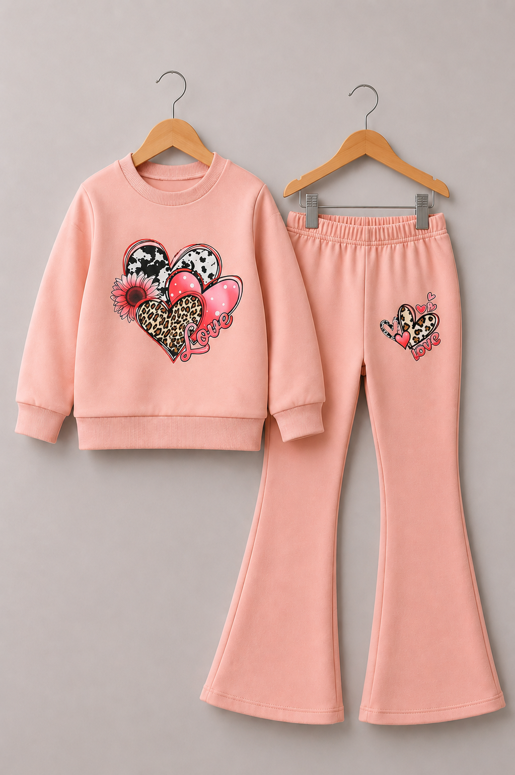 PEACH LOVE WIDE LEG FLEECE PAIR