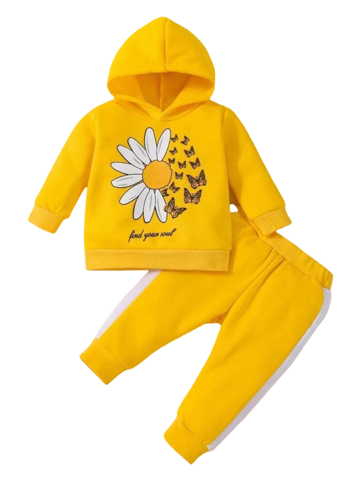 YELLOW BUTTERFLIES & FLOWER FLEECE PAIR