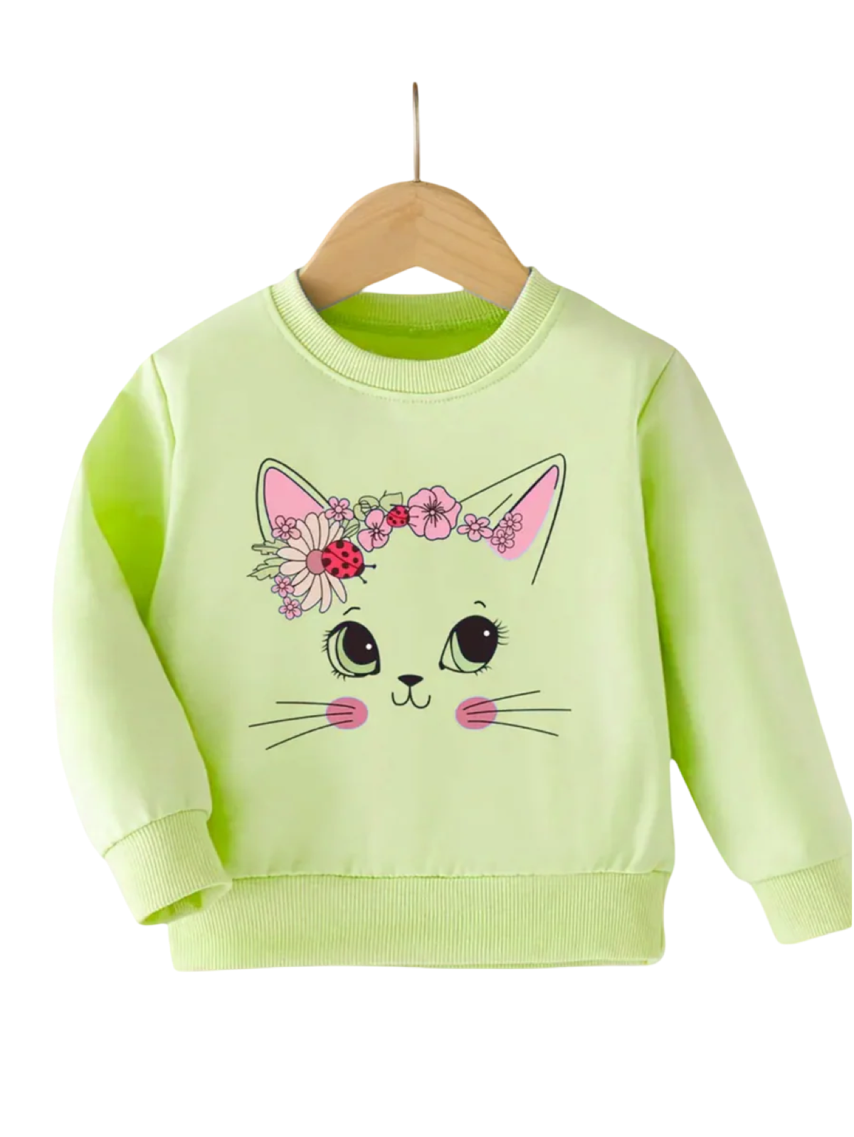 GREEN CAT FLEECE SWEATSHIRT
