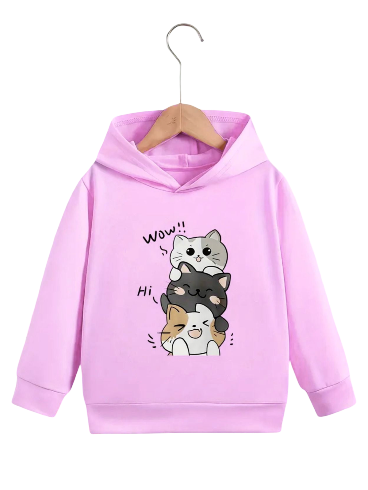 PINK WOW CAT FLEECE HOODIE