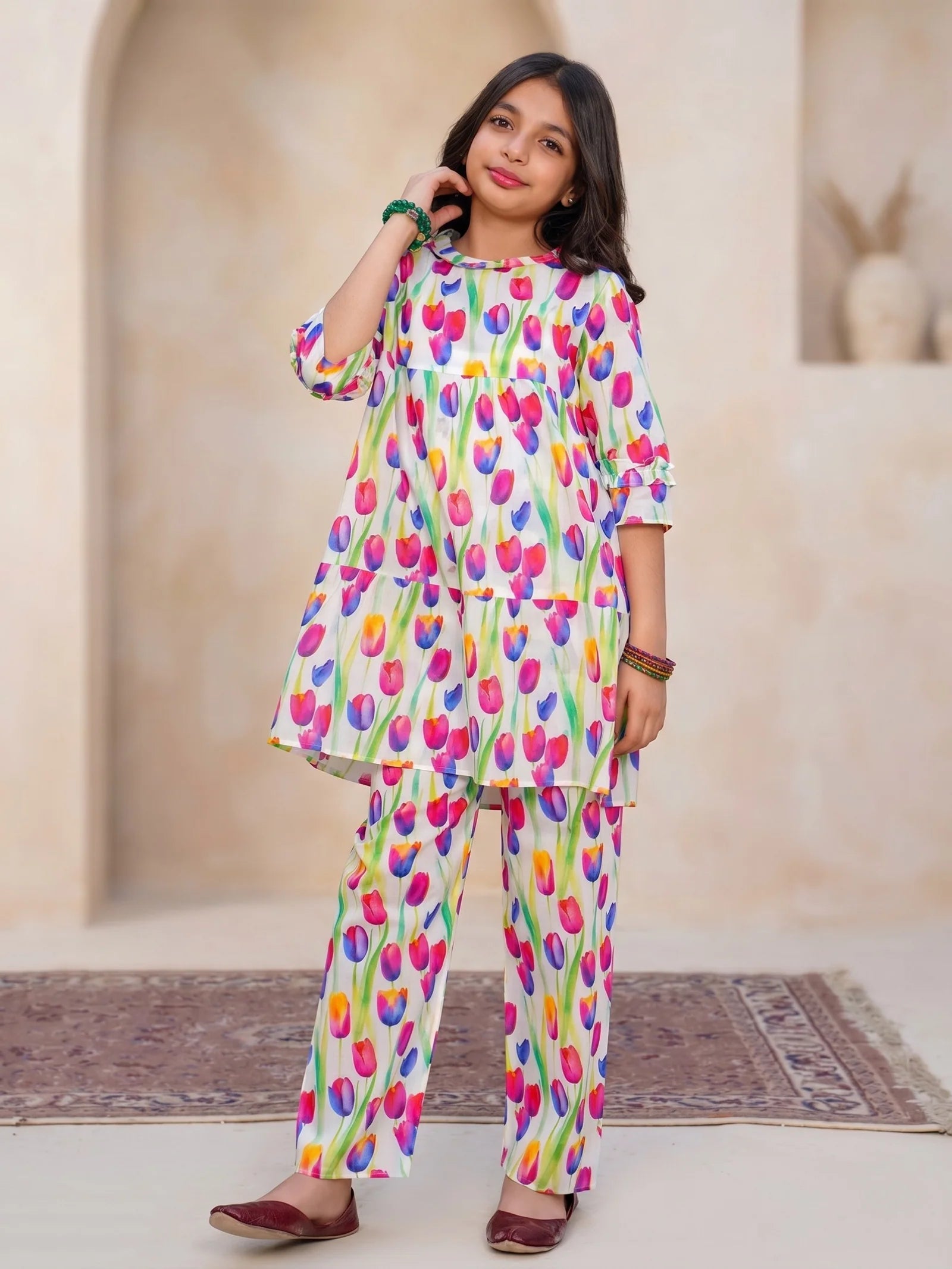 MULTI COLOR FLORAL COTTON LAWN SET
