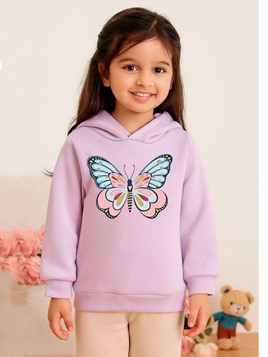 PURPLE BUTTERFLY FLEECE HOODIE