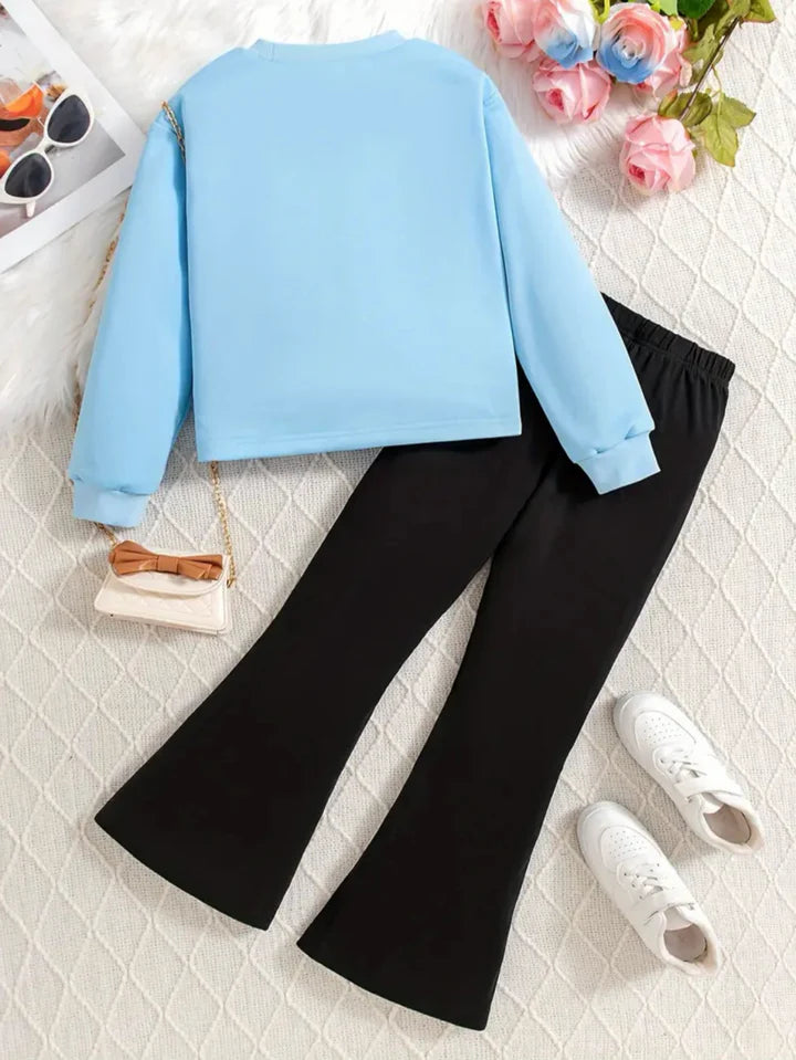 SKY BUTTERFLY WIDE LEG FLEECE PAIR