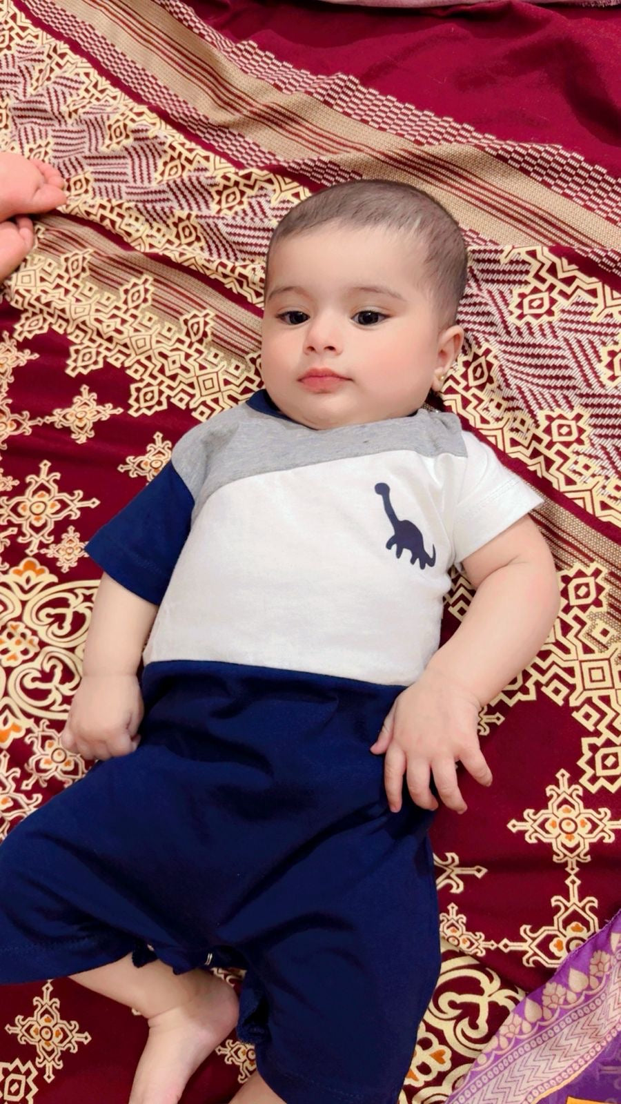 COLOR BLOCK DINO ROMPER