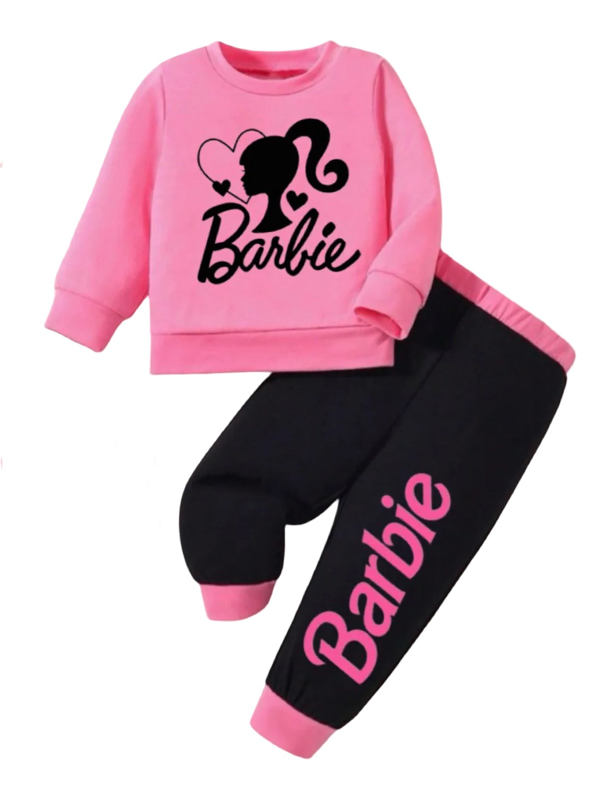 PINK BLACK BARBIE FLEECE PAIR