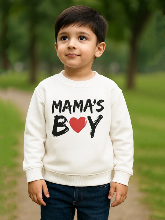 WHITE MAMA’S BOY FLEECE SWEATSHIRT