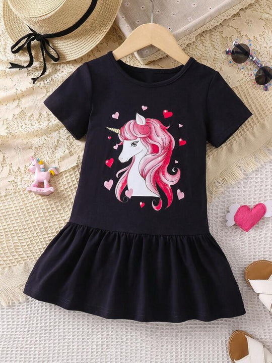 BLACK UNICORN SUMMER FROCK