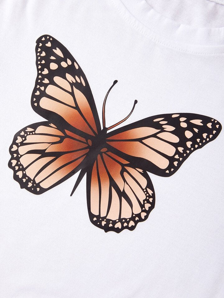 WHITE BROWN BUTTERFLY SUMMER SET