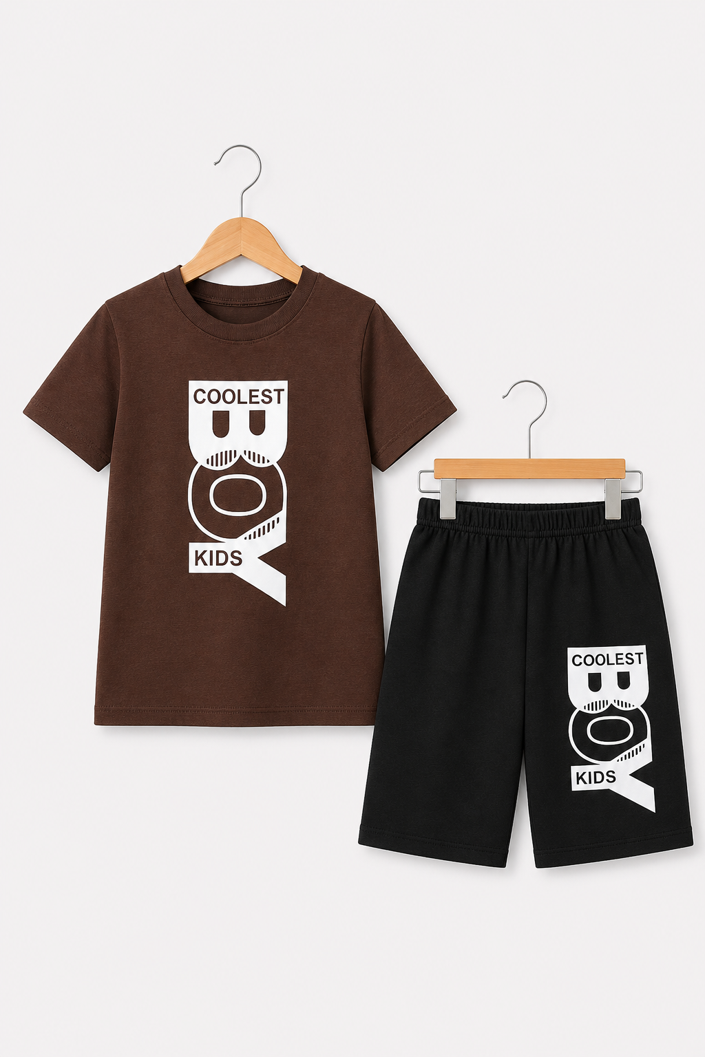 BROWN COOL BOY SHORT SET