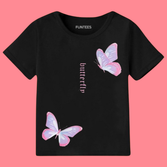 BLACK BUTTERFLY TEE