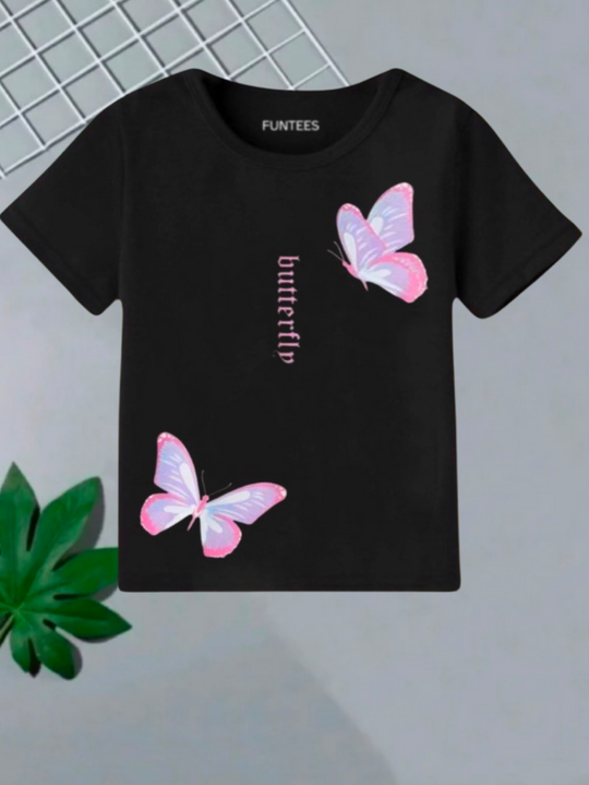 BLACK BUTTERFLY TEE