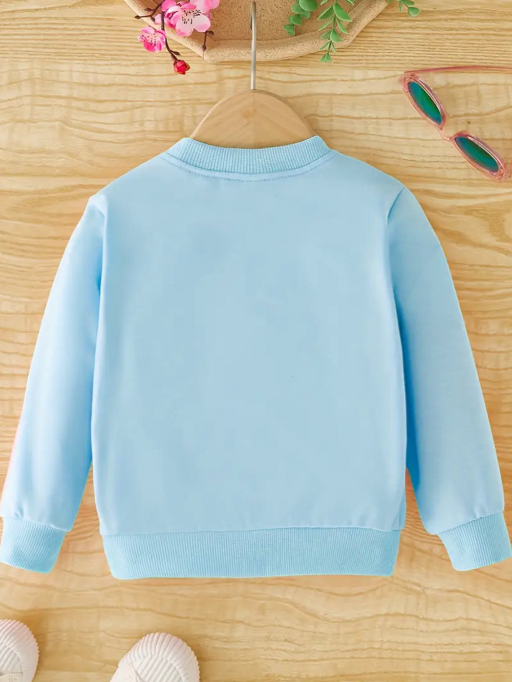 BLUE CAT FLOWER FLEECE SWEATSHIRT