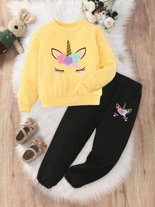 YELLOW UNICORN FLEECE PAIR