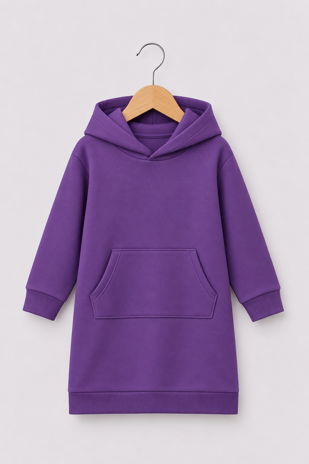 PURPLE LONG FLEECE HOODIE