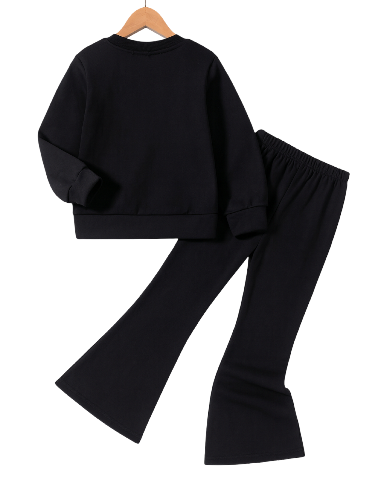 BLACK I LOVE MAMA WIDE LEG FLEECE PAIR