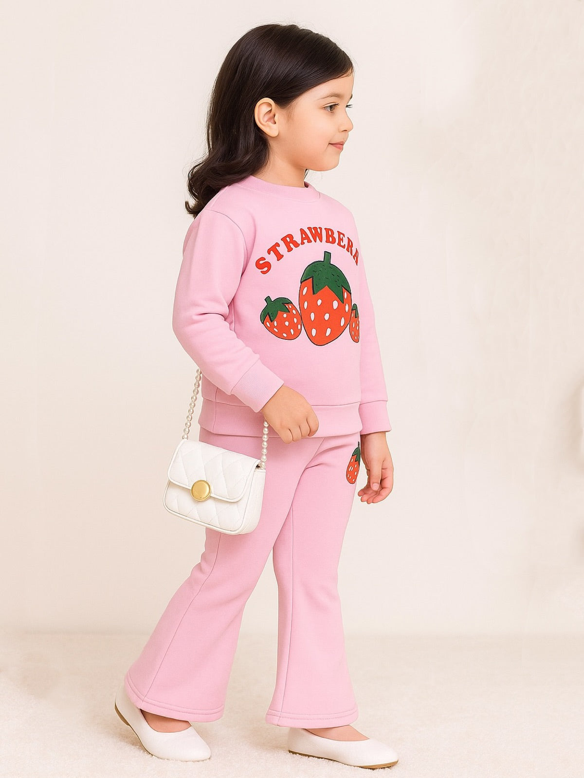 STRAWBERRY WIDE LEG FLEECE PAIR