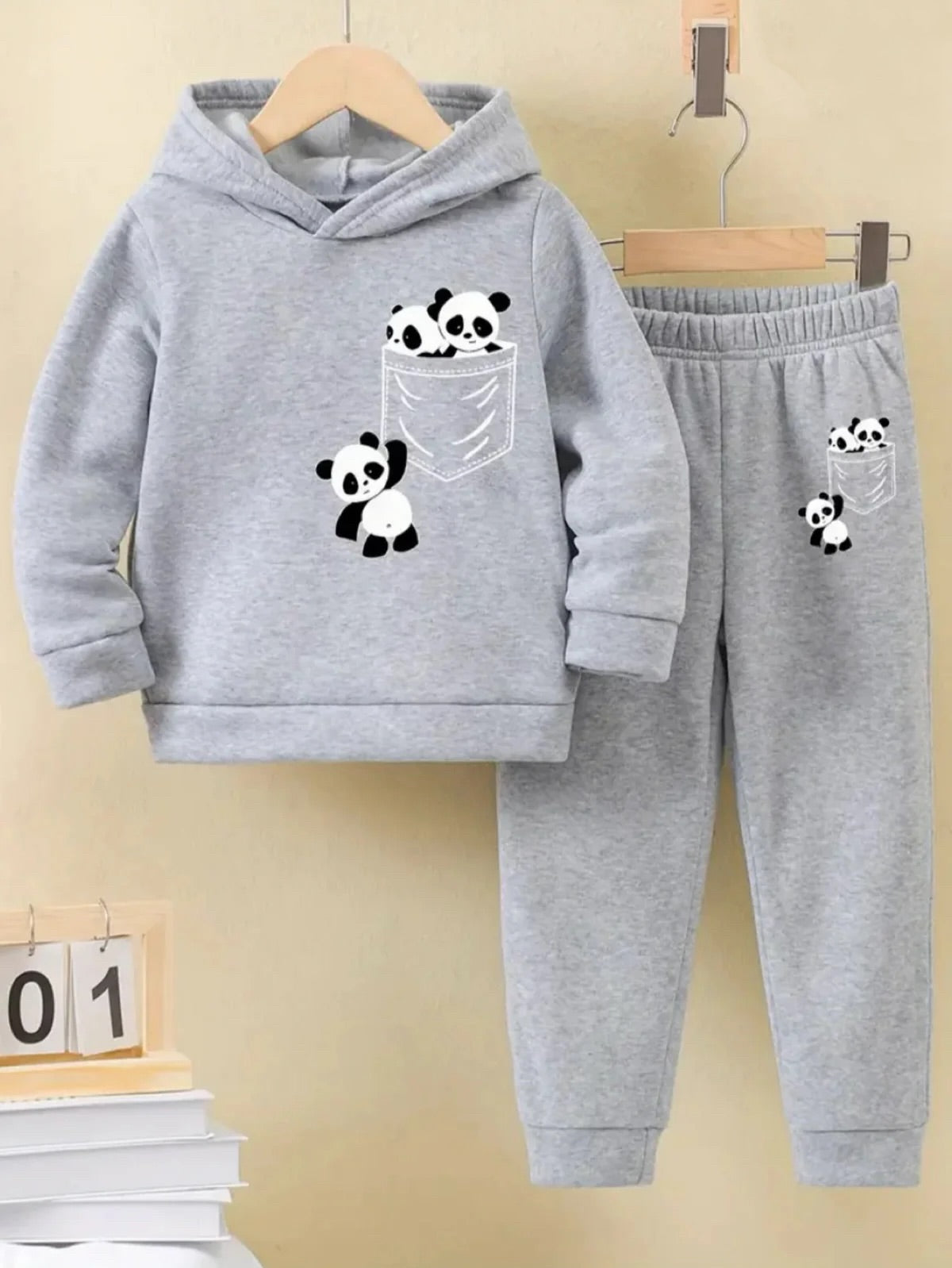 GREY PANDA FLEECE PAIR