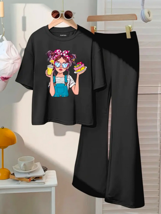 BLACK DOLL WIDE LEG SUMMER SET