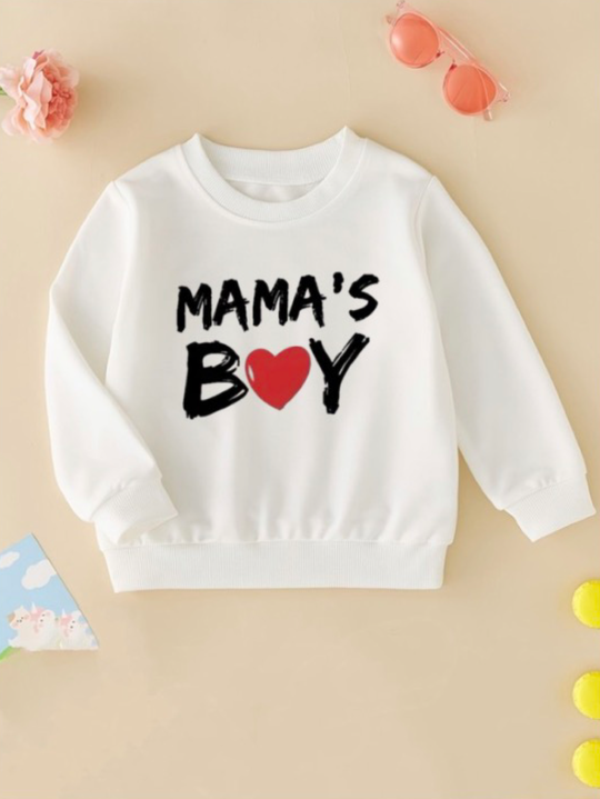 WHITE MAMA’S BOY FLEECE SWEATSHIRT