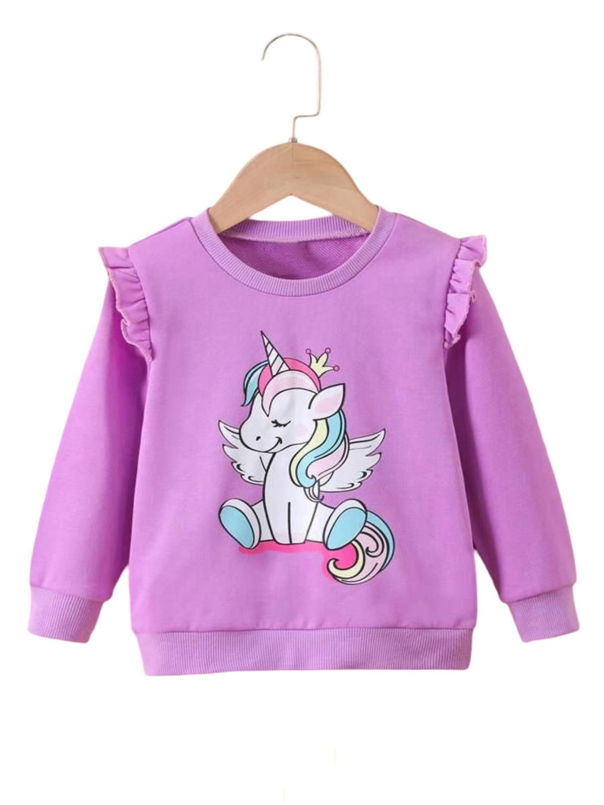 PURPLE UNICORN FRIL FLEECE SWEATSHIRT