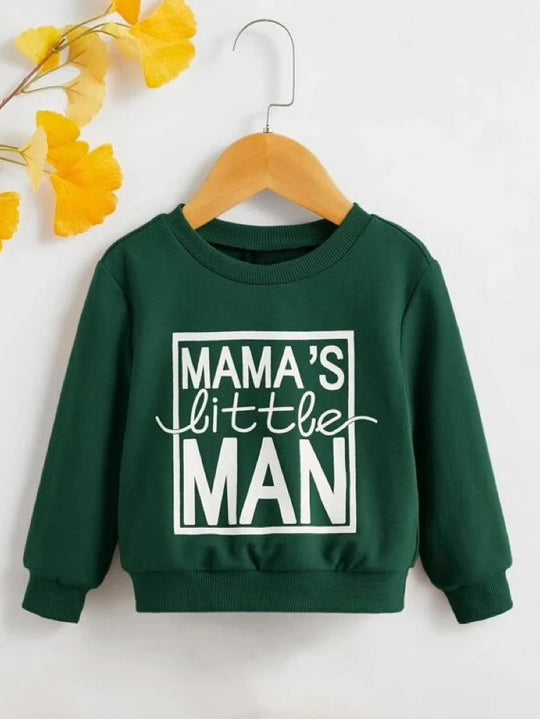 GREEN MAMA’S LITTLE MAN FLEECE SWEATSHIRT