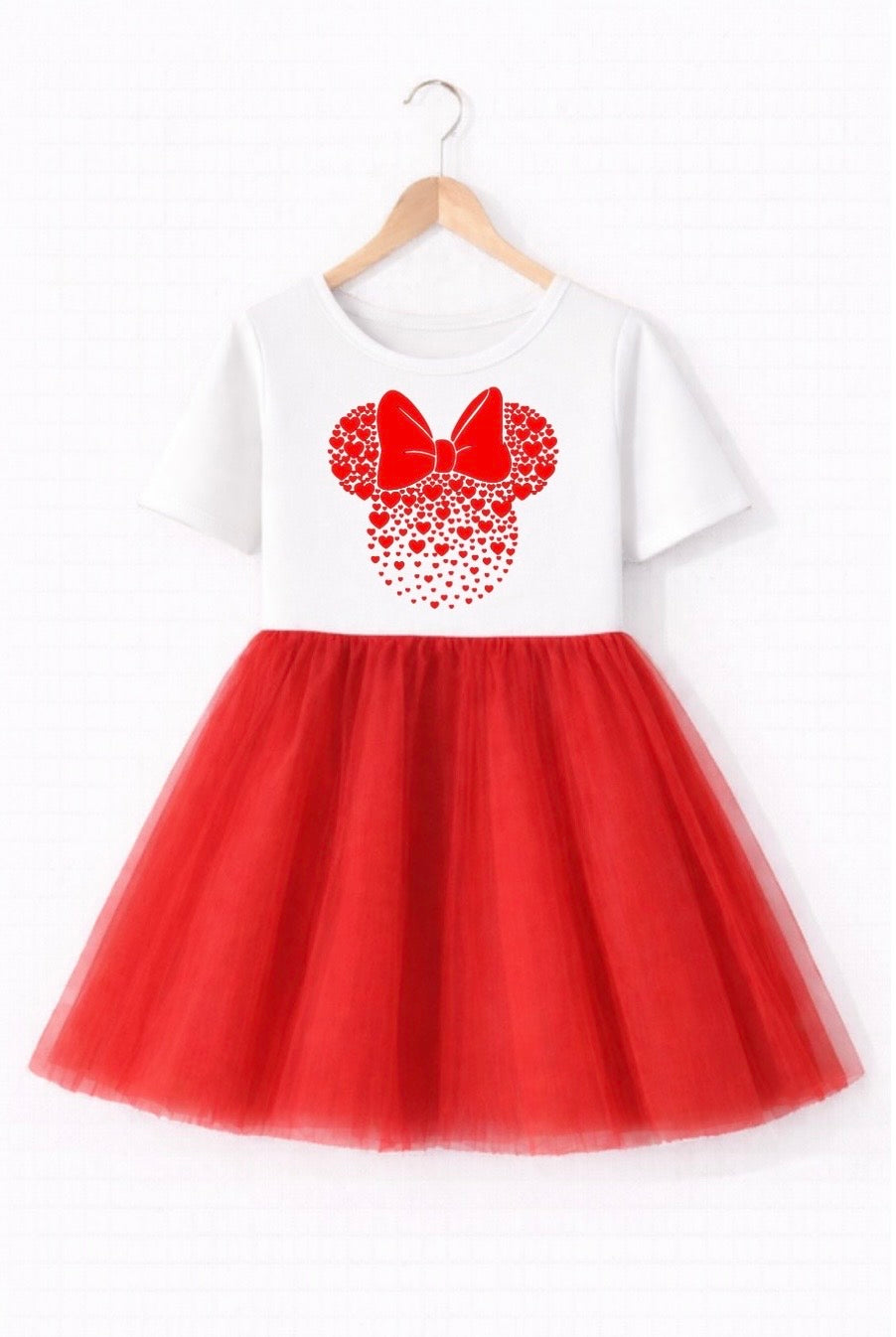 RED MINNIE NET FROCK