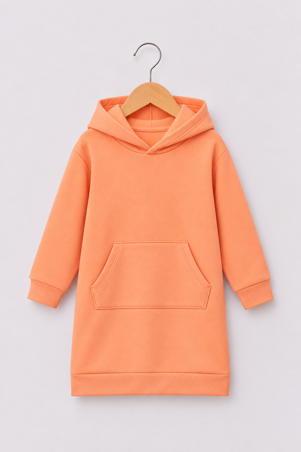 ORANGE LONG FLEECE HOODIE