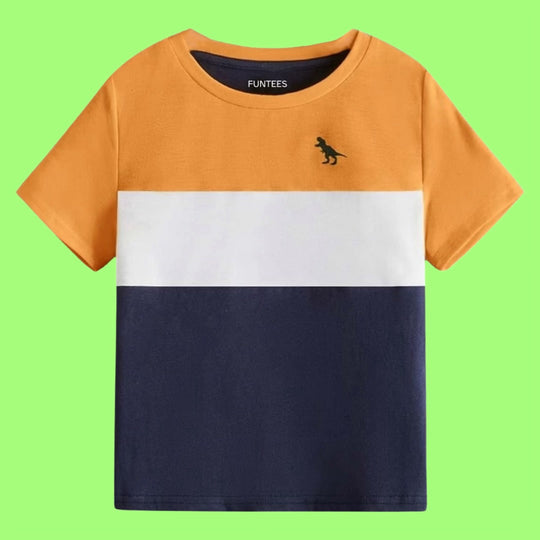 MUSTARD DINO COLOR BLOCK TEE