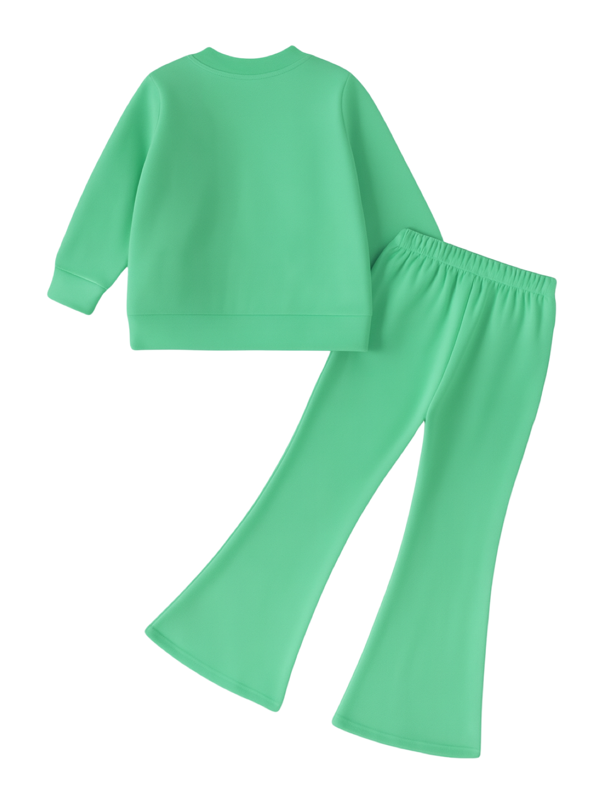GREEN POWER PUFF WIDE LEG FLEECE PAIR