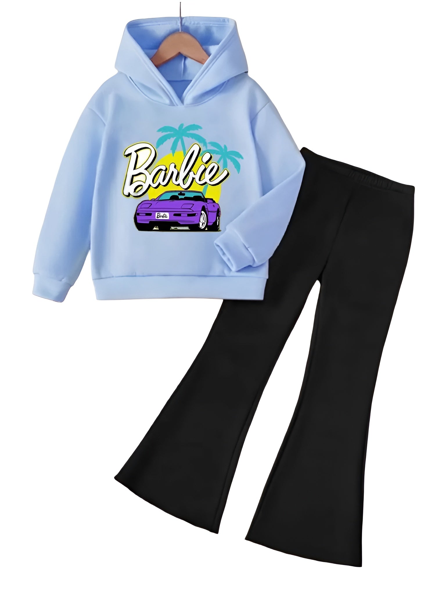 SKY BARBIE WIDE LEG FLEECE PAIR