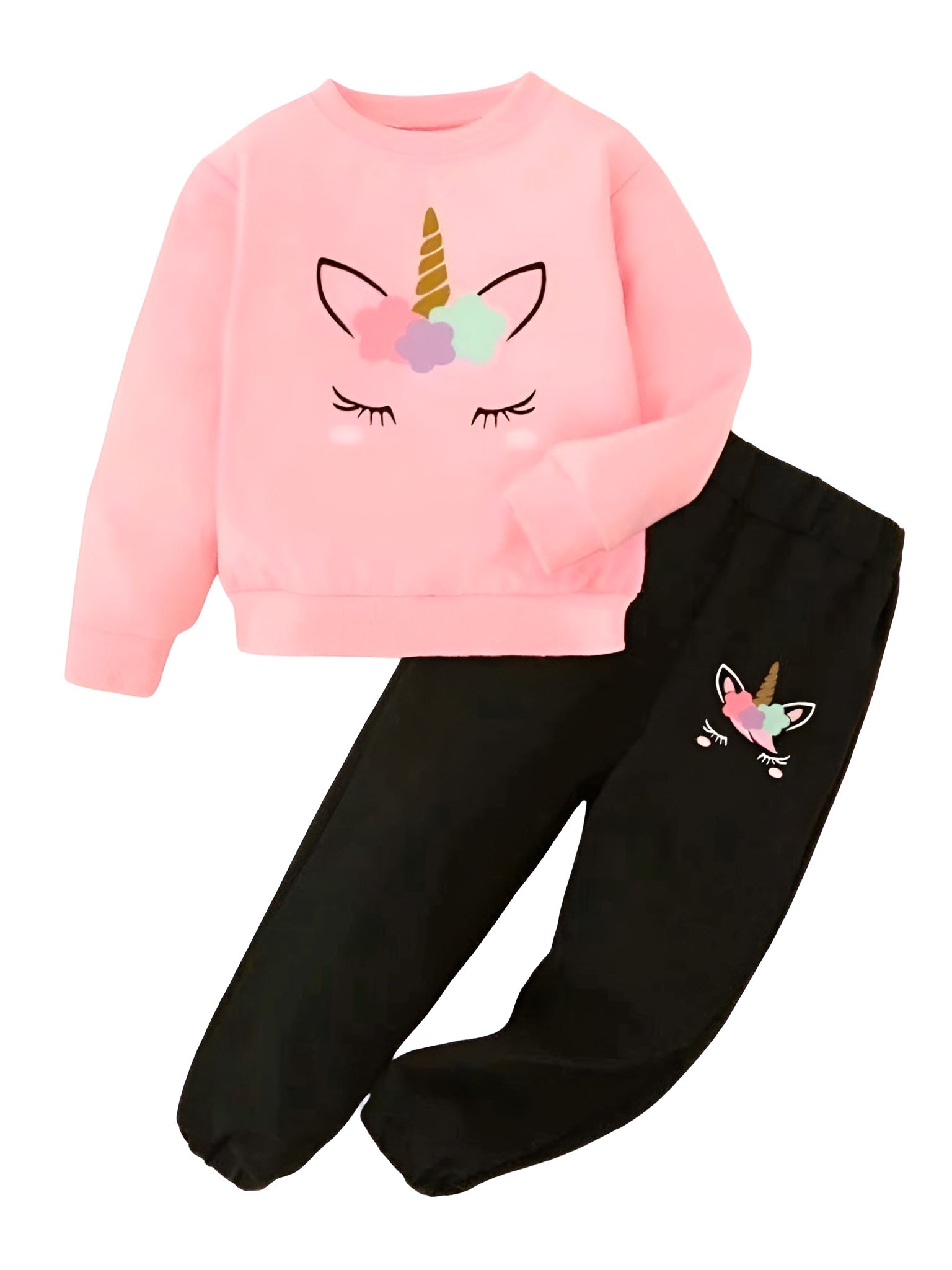 PEACH UNICORN FLEECE PAIR